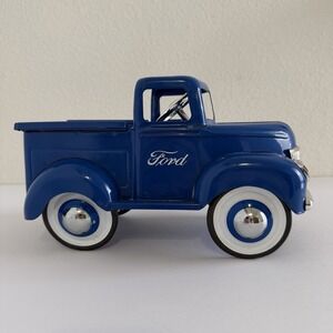 Teleflora Ford F-1 Pick Up Truck Blue Metal Planter 1940s Gift Collectible